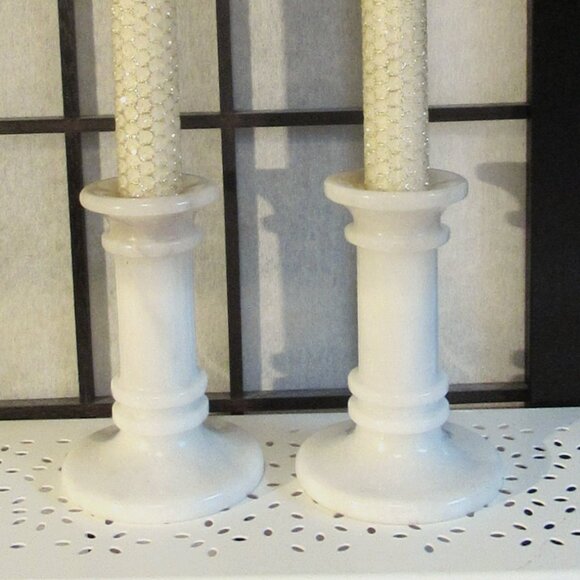 Marble Vintage Candle Holders - Picture 1 of 3